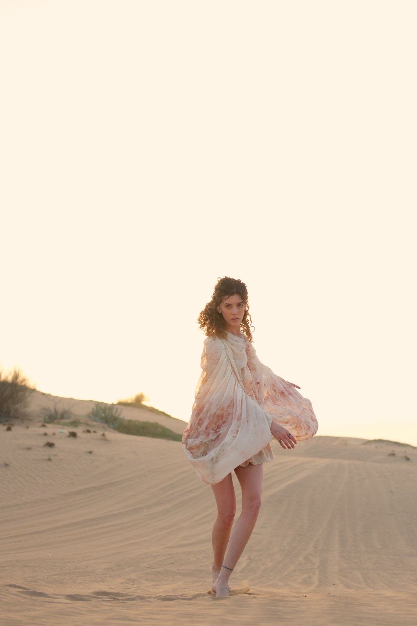 Rose Draped Silk Georgette Cape