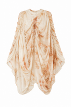 Rose Draped Silk Georgette Cape