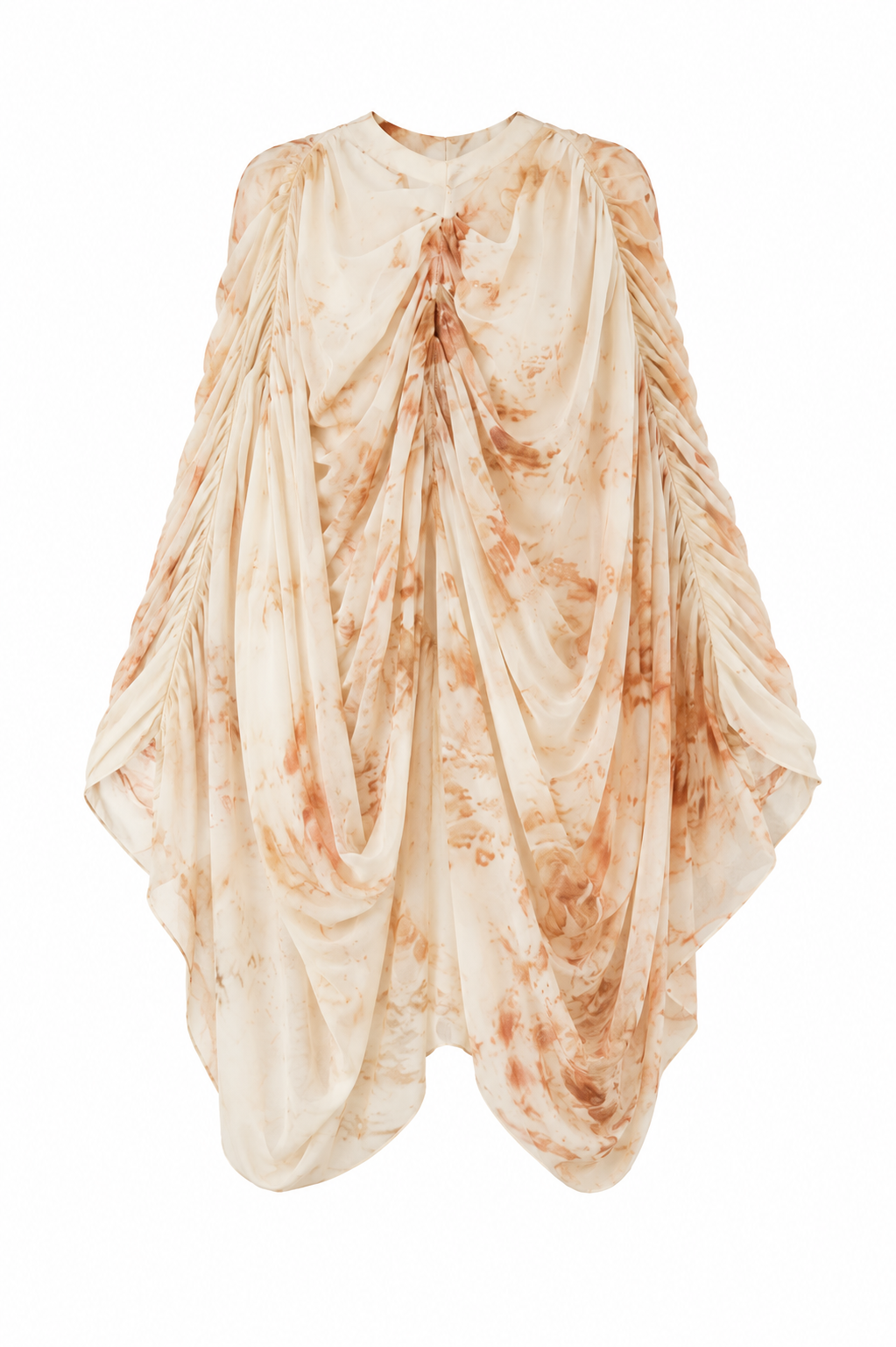Rose Draped Silk Georgette Cape
