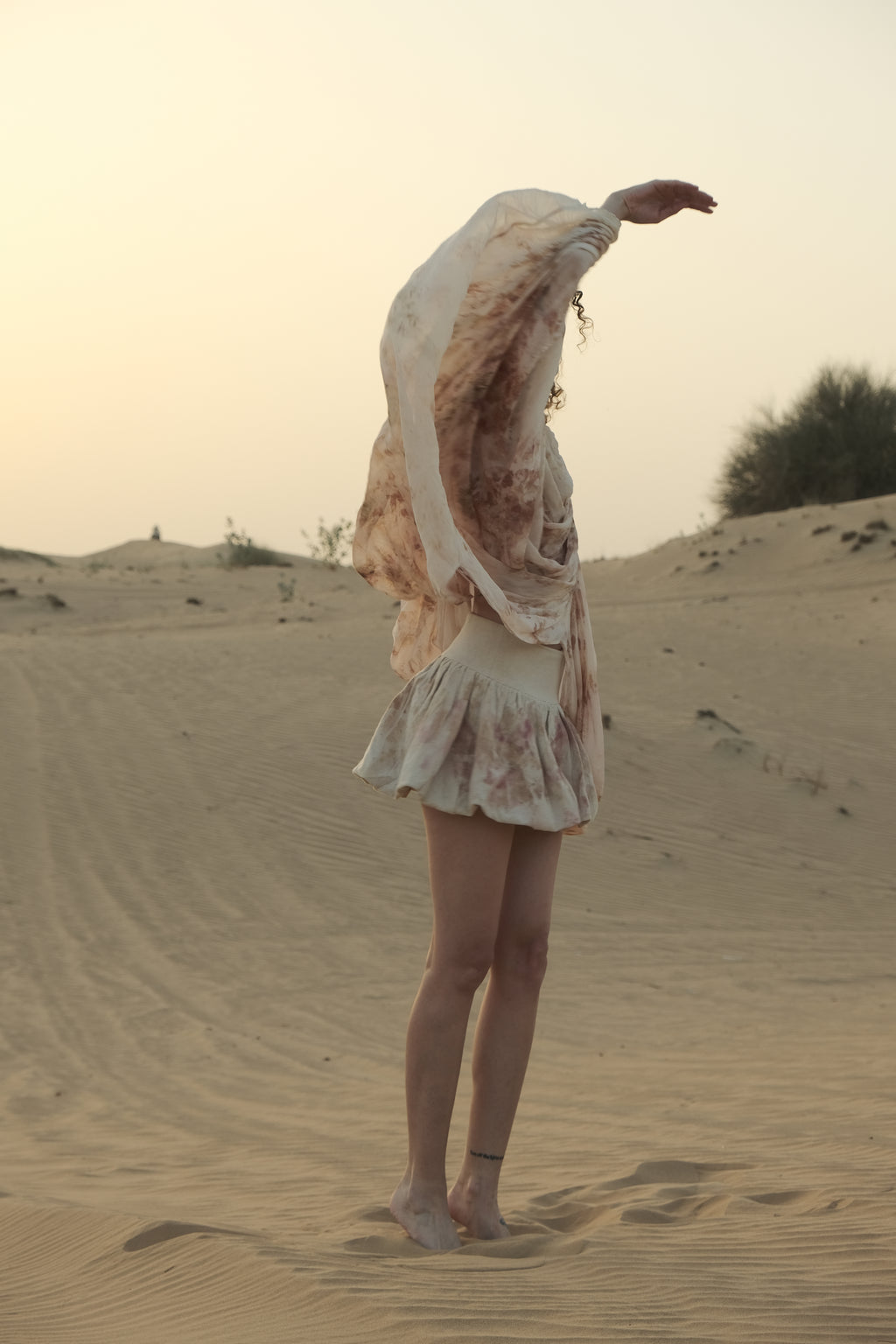 Draped Silk Georgette Cape