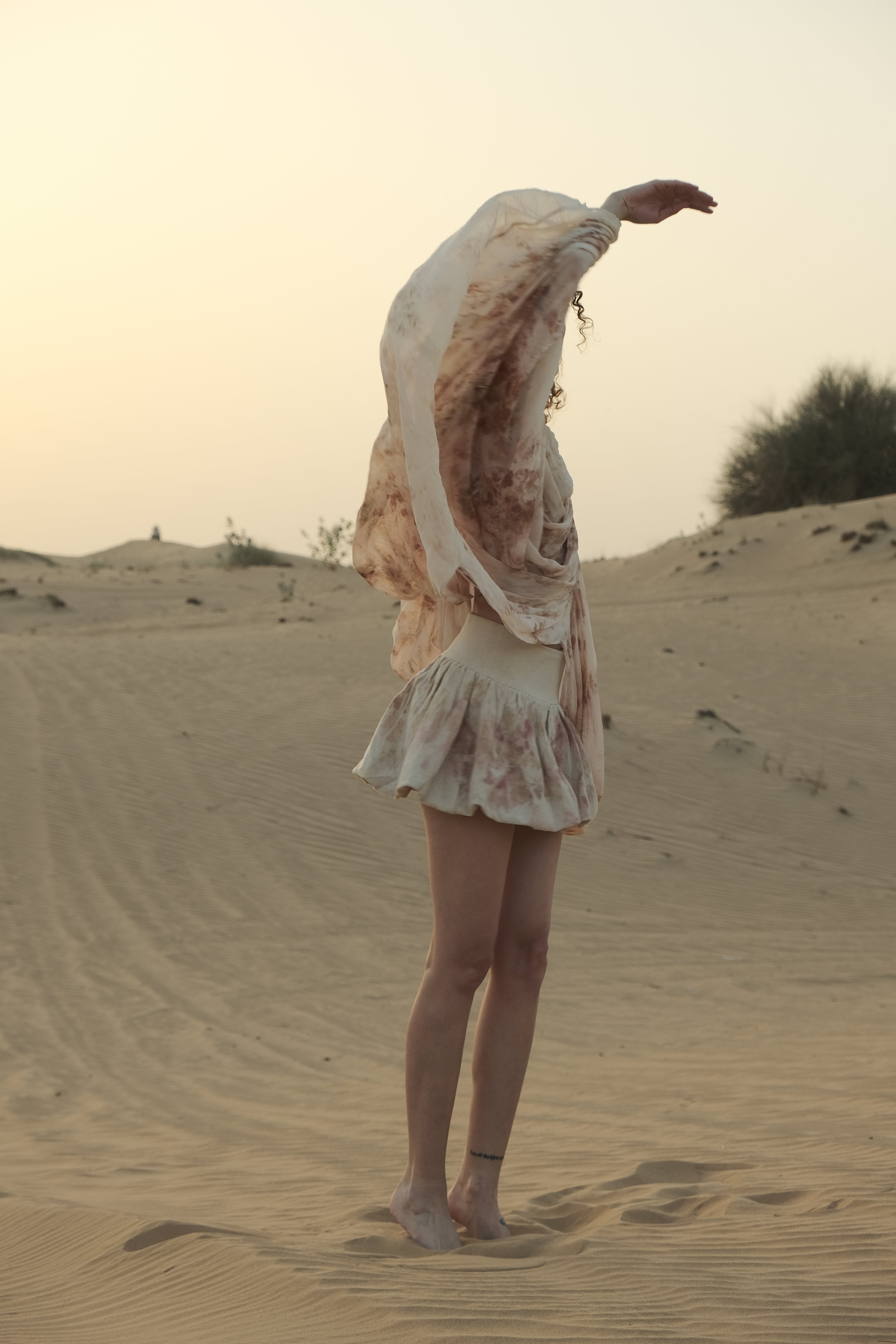 Draped Silk Georgette Cape