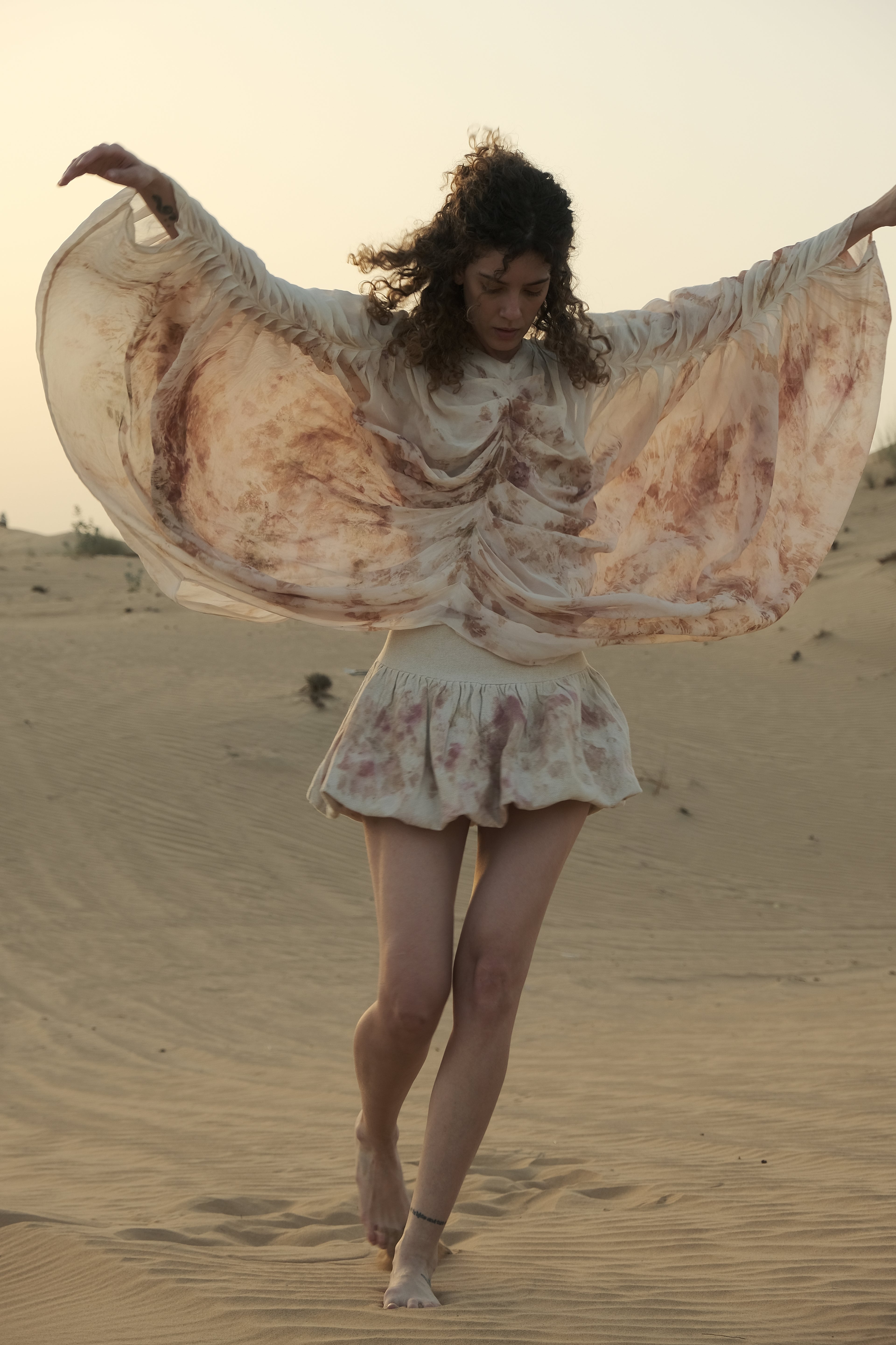 Draped Silk Georgette Cape