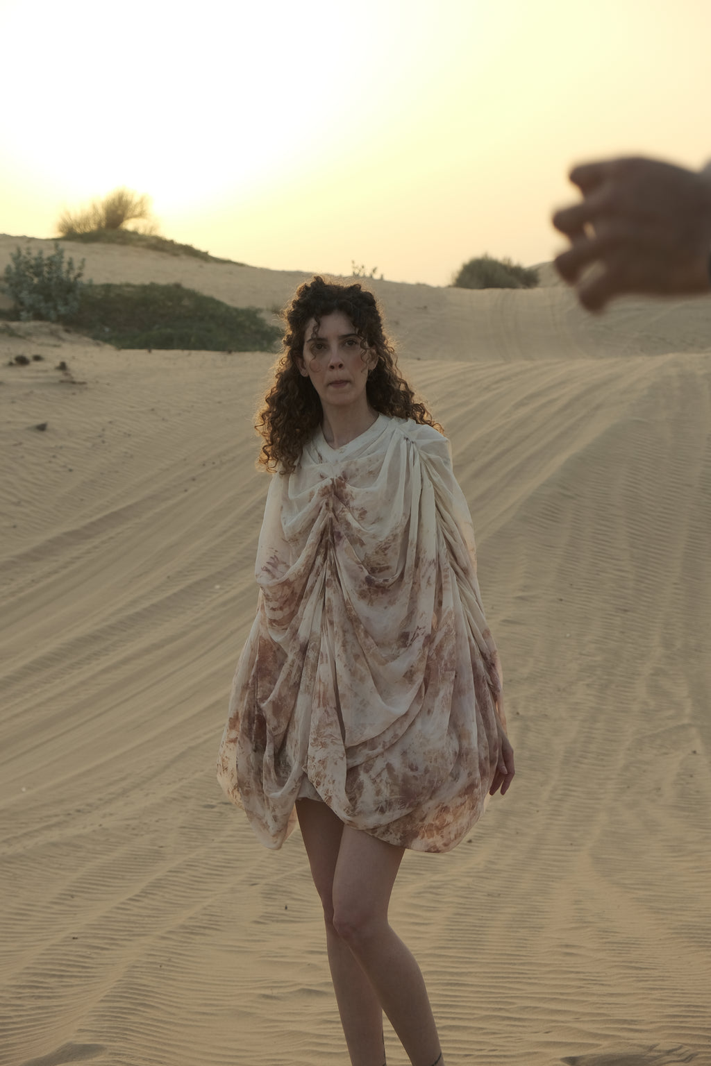 Draped Silk Georgette Cape