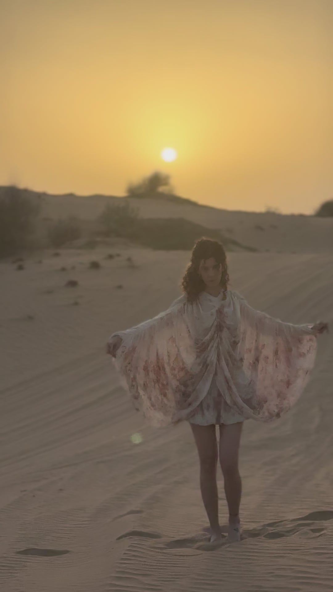 Draped Silk Georgette Cape